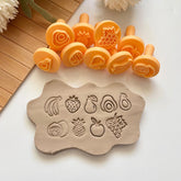 9-Piece Fruit Stamp Set – For Pottery, Clay & Baking